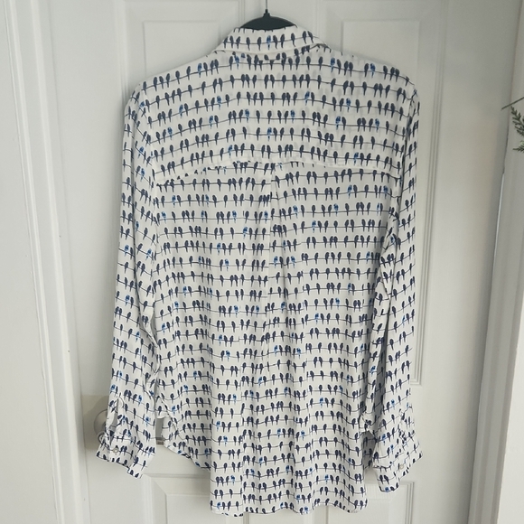 Jane and Delancey Birds On A Wire Print Blouse - Picture 5 of 5